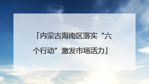 内蒙古海南区落实“六个行动”激发市场活力