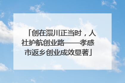 创在澴川正当时，人社护航创业路——孝感市返乡创业成效显著