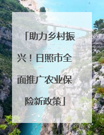 助力乡村振兴！日照市全面推广农业保险新政策