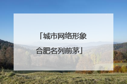 城市网络形象合肥名列前茅