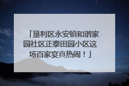 垦利区永安镇和谐家园社区正泰田园小区这场百家宴真热闹！