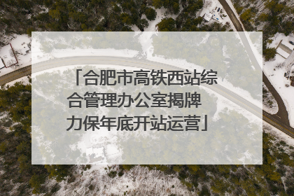 合肥市高铁西站综合管理办公室揭牌 力保年底开站运营