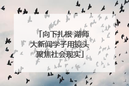向下扎根 湖师大新闻学子用镜头聚焦社会现实