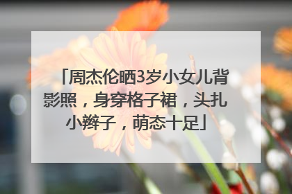 周杰伦晒3岁小女儿背影照，身穿格子裙，头扎小辫子，萌态十足