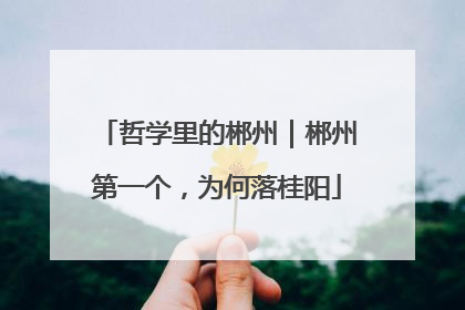 哲学里的郴州｜郴州第一个，为何落桂阳
