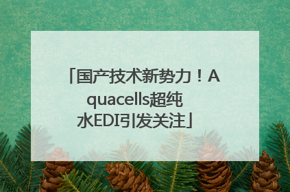 国产技术新势力！Aquacells超纯水EDI引发关注