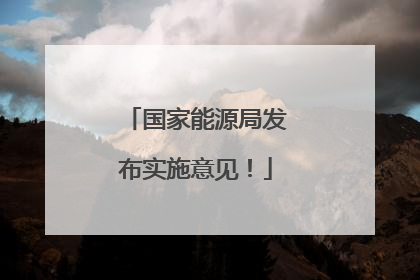 国家能源局发布实施意见！