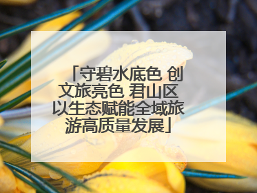 守碧水底色 创文旅亮色 君山区以生态赋能全域旅游高质量发展