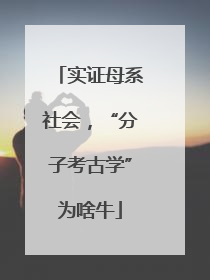 实证母系社会，“分子考古学”为啥牛
