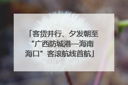 客货并行、夕发朝至 “广西防城港—海南海口”客滚航线首航