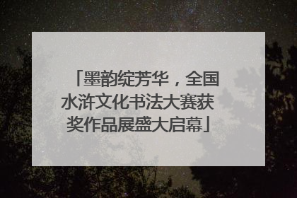 墨韵绽芳华，全国水浒文化书法大赛获奖作品展盛大启幕