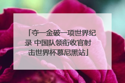 夺一金破一项世界纪录 中国队领衔收官射击世界杯慕尼黑站