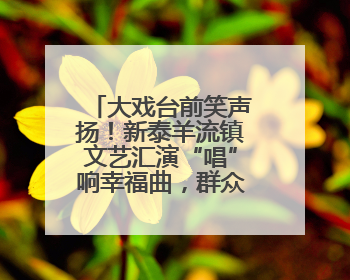 大戏台前笑声扬！新泰羊流镇文艺汇演“唱”响幸福曲，群众家门口乐享“文化大餐”