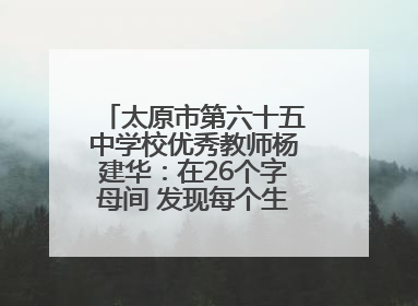 太原市第六十五中学校优秀教师杨建华：在26个字母间 发现每个生命的独特光芒
