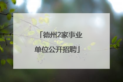 德州2家事业单位公开招聘