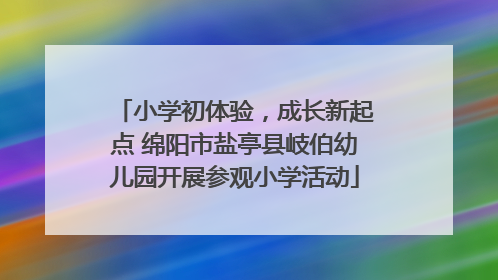 小学初体验，成长新起点 绵阳市盐亭县岐伯幼儿园开展参观小学活动