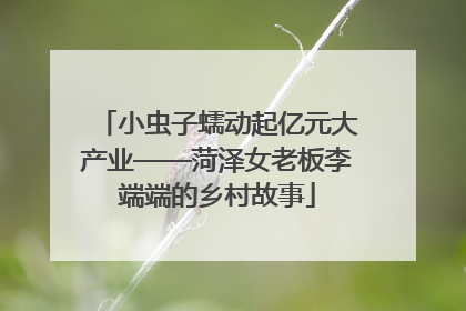小虫子蠕动起亿元大产业——菏泽女老板李端端的乡村故事