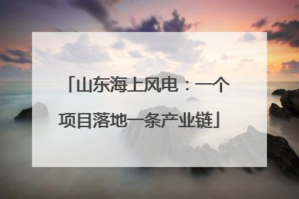 山东海上风电：一个项目落地一条产业链