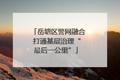 岳塘区警网融合 打通基层治理“最后一公里”