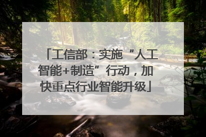 工信部：实施“人工智能+制造”行动，加快重点行业智能升级