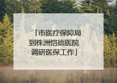 市医疗保障局到株洲恺德医院调研医保工作