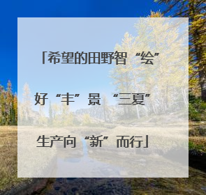 希望的田野智“绘”好“丰”景 “三夏”生产向“新”而行