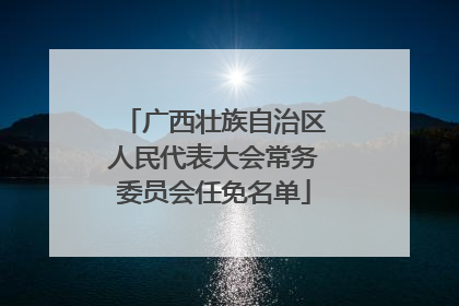 广西壮族自治区人民代表大会常务委员会任免名单