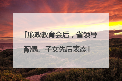 廉政教育会后，省领导配偶、子女先后表态