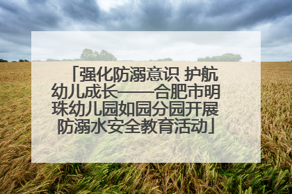 强化防溺意识 护航幼儿成长——合肥市明珠幼儿园如园分园开展防溺水安全教育活动