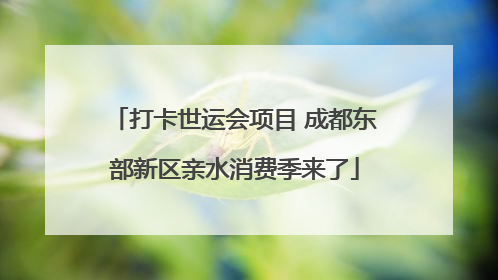 打卡世运会项目 成都东部新区亲水消费季来了