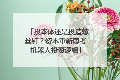投本体还是投造螺丝钉？资本重新思考机器人投资逻辑