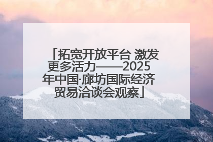 拓宽开放平台 激发更多活力——2025年中国·廊坊国际经济贸易洽谈会观察