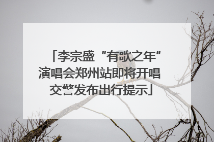 李宗盛“有歌之年”演唱会郑州站即将开唱 交警发布出行提示