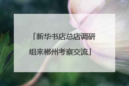 新华书店总店调研组来郴州考察交流