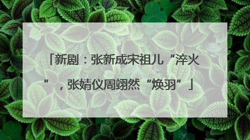 新剧：张新成宋祖儿“淬火”，张婧仪周翊然“焕羽”