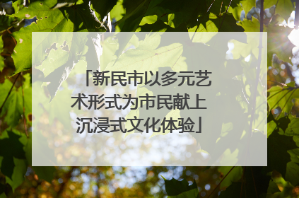 新民市以多元艺术形式为市民献上沉浸式文化体验