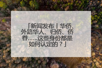新闻发布丨华侨、外籍华人、归侨、侨眷……这些身份都是如何认定的？