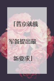 普京就俄军备提出最新要求