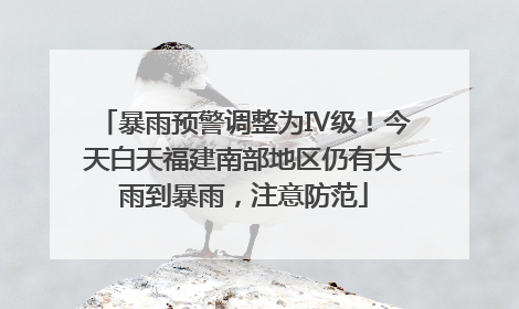 暴雨预警调整为Ⅳ级！今天白天福建南部地区仍有大雨到暴雨，注意防范