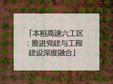 本桓高速六工区：推进党建与工程建设深度融合
