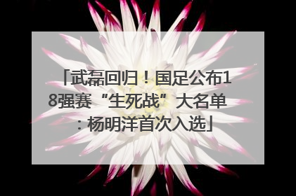 武磊回归！国足公布18强赛“生死战”大名单：杨明洋首次入选