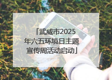 武威市2025年六五环境日主题宣传周活动启动