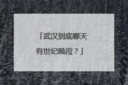 武汉到底哪天有世纪晚霞？
