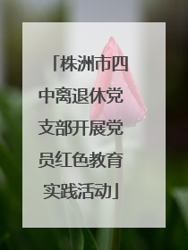 株洲市四中离退休党支部开展党员红色教育实践活动