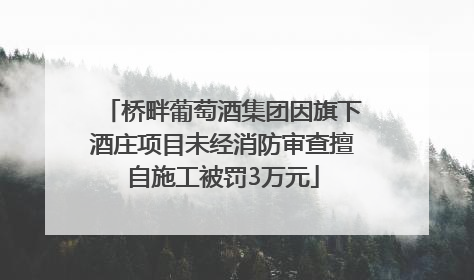 桥畔葡萄酒集团因旗下酒庄项目未经消防审查擅自施工被罚3万元