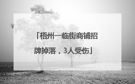 梧州一临街商铺招牌掉落，3人受伤