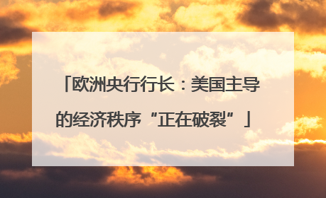 欧洲央行行长：美国主导的经济秩序“正在破裂”