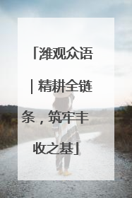 潍观众语｜精耕全链条，筑牢丰收之基