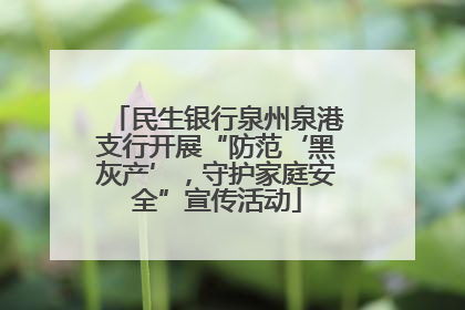 民生银行泉州泉港支行开展“防范‘黑灰产’，守护家庭安全”宣传活动