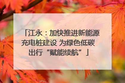 江永：加快推进新能源充电桩建设 为绿色低碳出行“赋能续航”